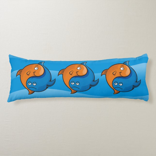 Yin Yang Fish Tecknad Kroppskudde (Framsidan)