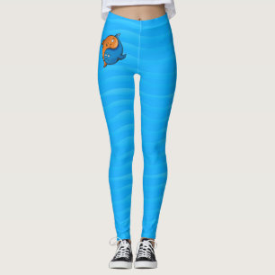 Yin Yang Fish Tecknad Leggings