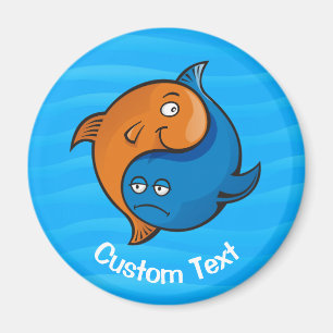Yin Yang Fish Tecknad Magnet