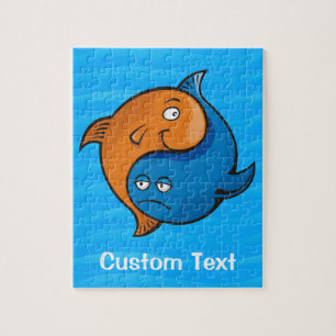 Yin Yang Fish Tecknad Pussel