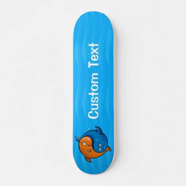 Yin Yang Fish Tecknad Skateboard (Framsida)