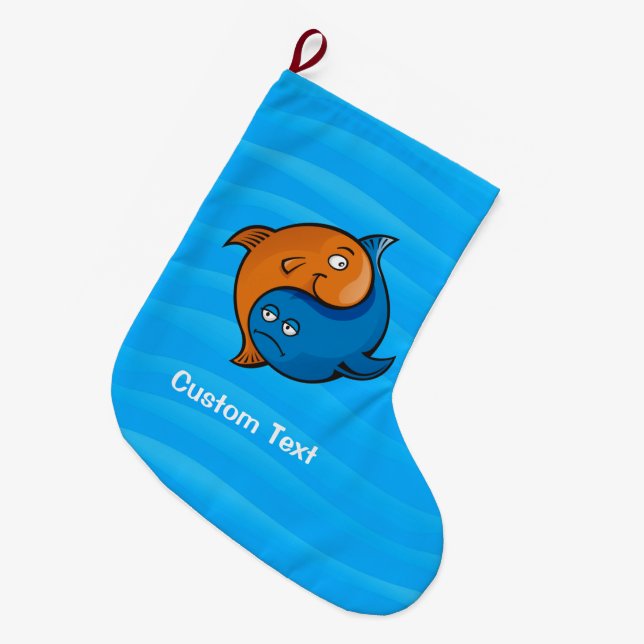 Yin Yang Fish Tecknad Stor Julstrumpa (Framsidan (Hängande))