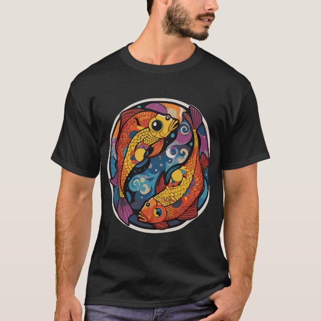 Yin yang-fisk! t shirt (Framsida)