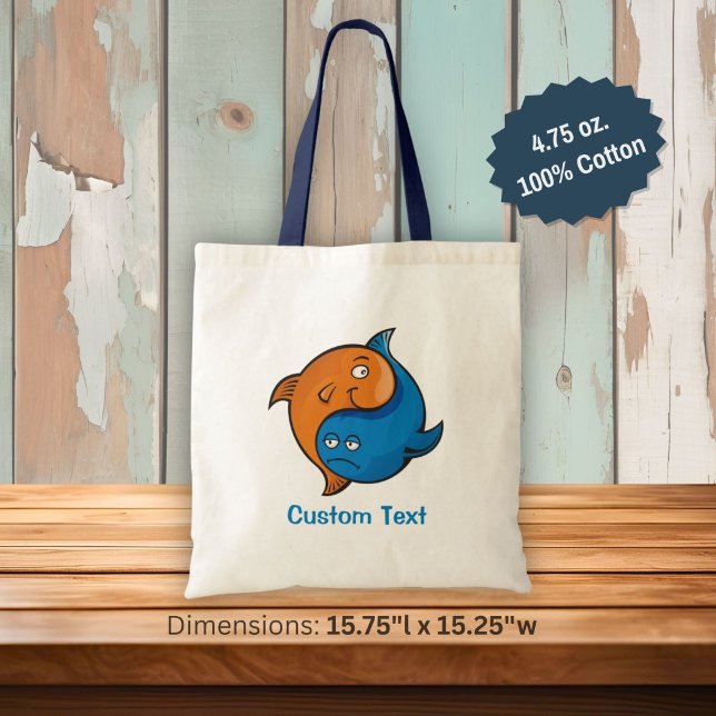 Yin Yang Fisk Tecknad Totebag Tygkasse (Skapare uppladdad)