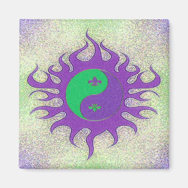 Yin Yang Fleur De Lis Magnet (Framsidan)