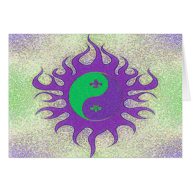 Yin Yang Fleur De Lis OBS Kort (Framsidan Horizontal)