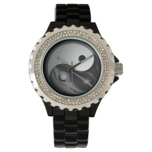 Yin Yang - flytandesvart (anpassadet) Armbandsur