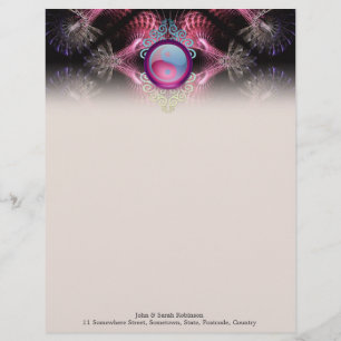 Yin Yang Fractal Artistry #003 Letterhead Brevhuvud