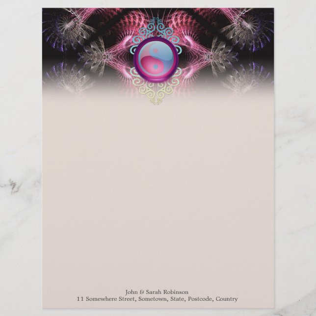 Yin Yang Fractal Artistry #003 Letterhead Brevhuvud (Framsida)