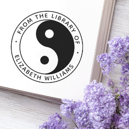 Yin yang från biblioteket med anpassat boknamn självfärgande stämpel