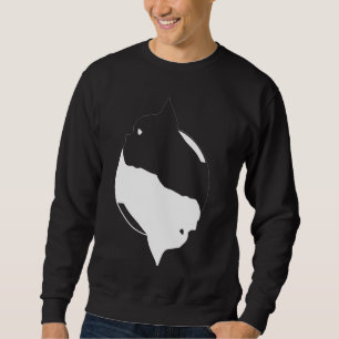 Yin Yang fransk bulldogg Frenchie symbol meditatio Lång Ärmad Tröja