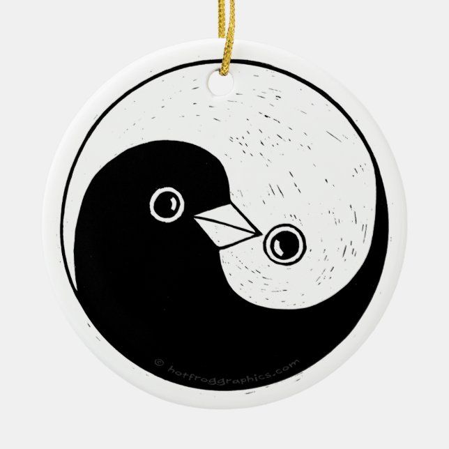 Yin Yang-freden dukar jul-dekoration Julgransprydnad Keramik (Framsidan)