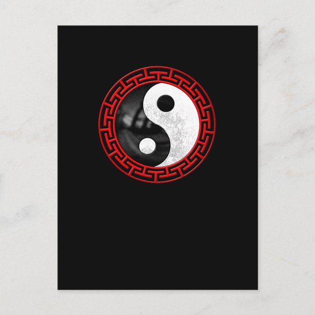 Yin Yang fredliga Meditation Vykort (Framsida)