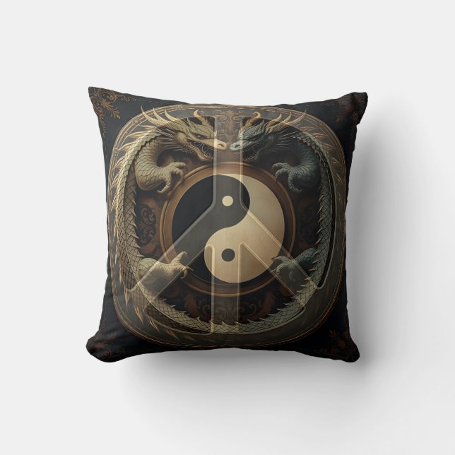 Yin Yang Fredstecken  Kudde (Framsida)