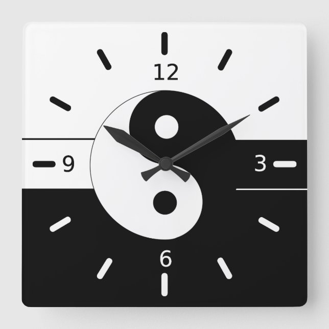 Yin yang fyrkantig klocka (Framsida)