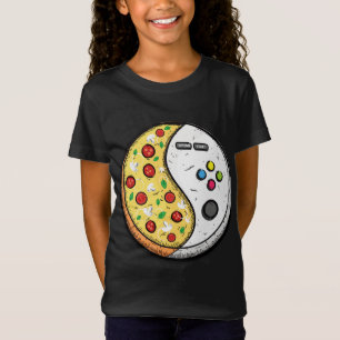 Yin Yang Gaming och Pizza for Gamersn and Boy T Shirt