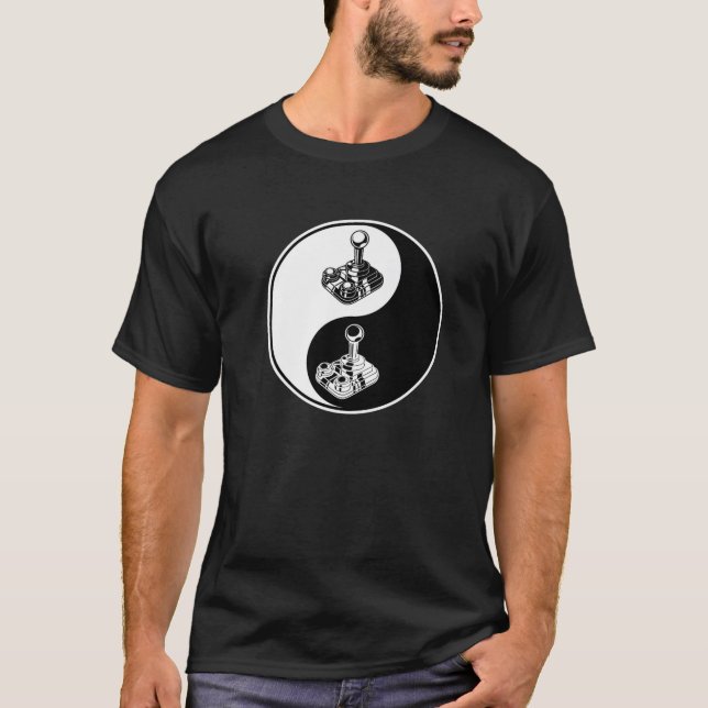 Yin Yang - Gaming Videogames Controller - Buddhist T Shirt (Framsida)