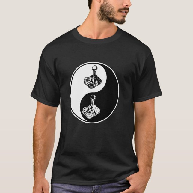 Yin Yang Gaming Videogames Controller Buddhist Z T Shirt (Framsida)