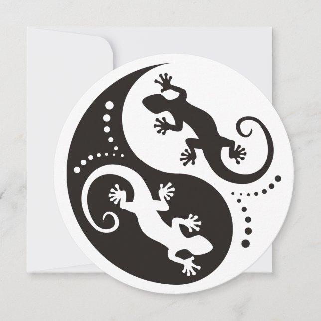 YIN & YANG Geckos Black + din bakgrund och idé (Framsida)