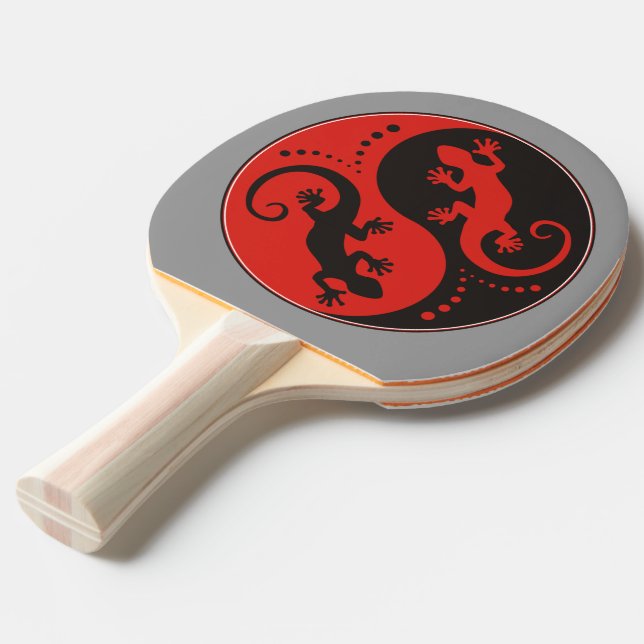 YIN & YANG Geckos black red + din bakgrundsidé Pingisracket (Frontvinkel)