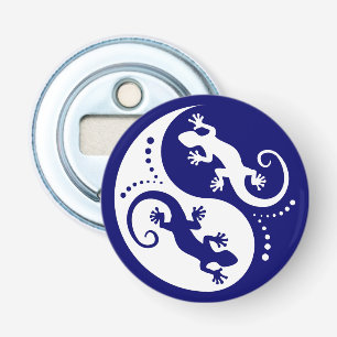 YIN & YANG Geckos vit + din bakgrund och idé Flasköppnare