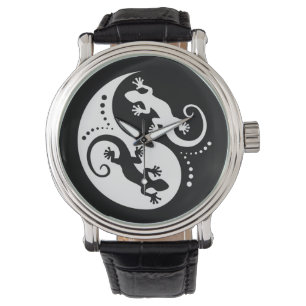 YIN & YANG Geckos white + din idé Armbandsur