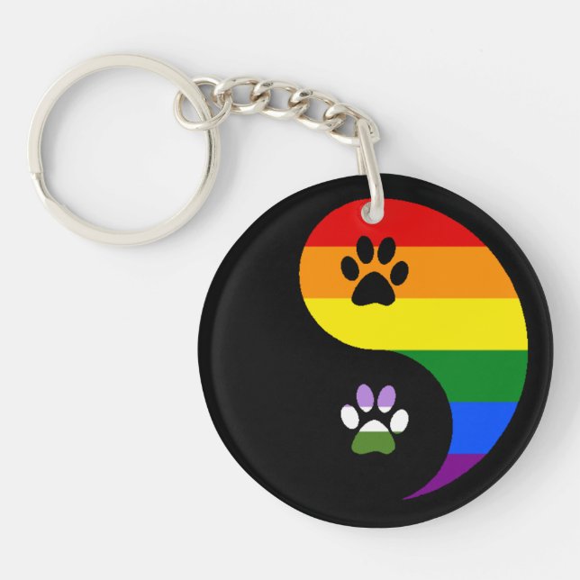 Yin-Yang Genderqueer Acrylic Keychain (Framsidan)