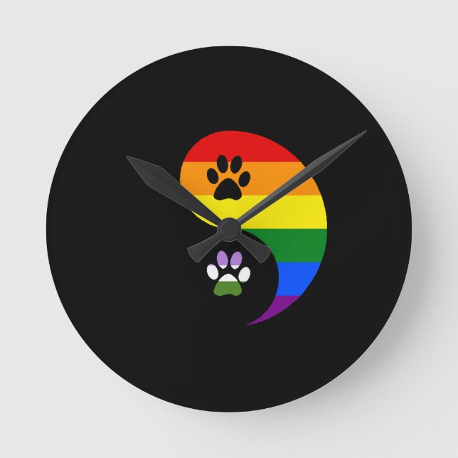 Yin Yang Genderqueer Wall Clock Rund Klocka (Framsida)