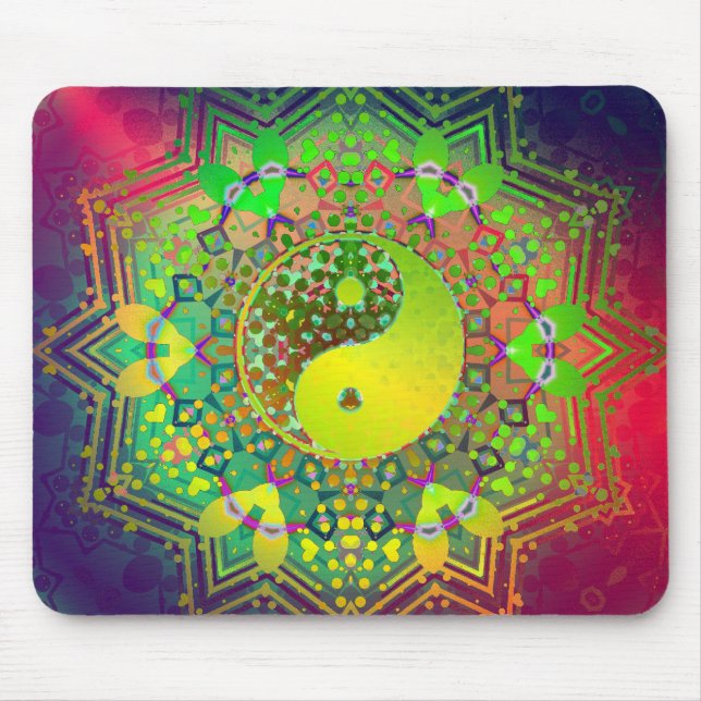 Yin Yang Geometry Balance Mousepad Musmatta (Framsidan)