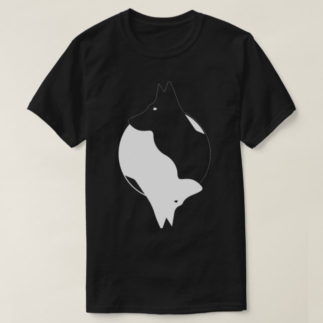 Yin Yang German Shepherd Rolig hund Symbol Zen Med T Shirt (Design framsida)