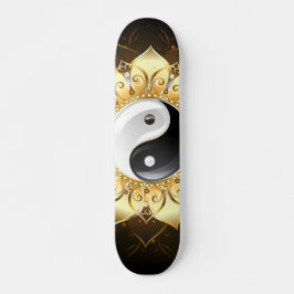 Yin Yang Golden Lotus Mini Skateboard Bräda 18,5 Cm