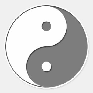 Yin Yang - grå färg 1 Runt Klistermärke
