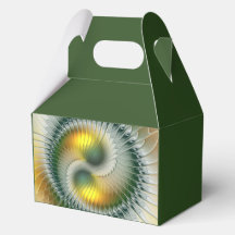 Yin Yang Grön Gul Abstrakt Färgrik Fraktal
