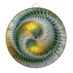 Yin Yang Grönt Gult Abstrakt Colorful Fractal Darttavla