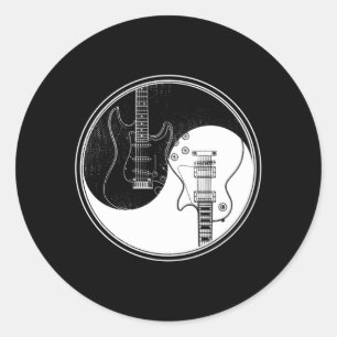 Yin Yang Guitar Acoustic Rock musik Älskare Runt Klistermärke