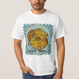 Yin Yang Guld Fisk T Shirt