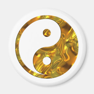 Yin & Yang GULD gör en egen bakgrund Magnet