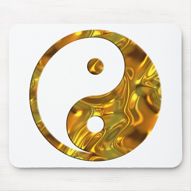 Yin & Yang GULD | gör en egen bakgrund Musmatta (Framsidan)