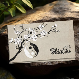 Yin Yang-händer Sakura-trädgren Visitkort