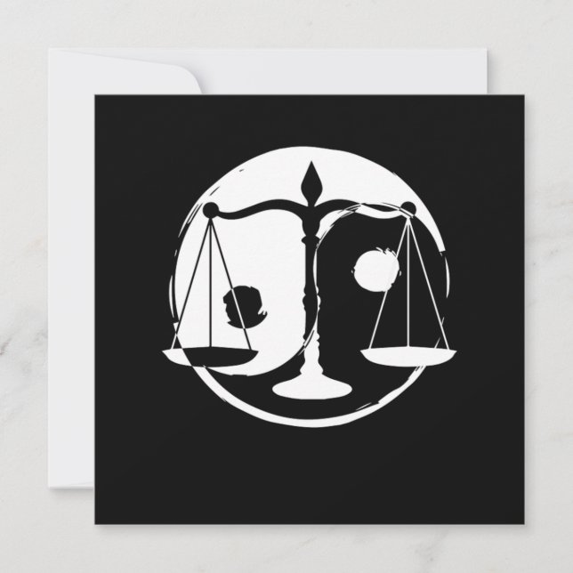 Yin Yang Harmony Lawyer Libra Zodiac Sign Zen Gift Inbjudningar (Framsida)