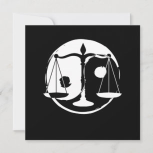 Yin Yang Harmony Lawyer Libra Zodiac Sign Zen Gift Inbjudningar