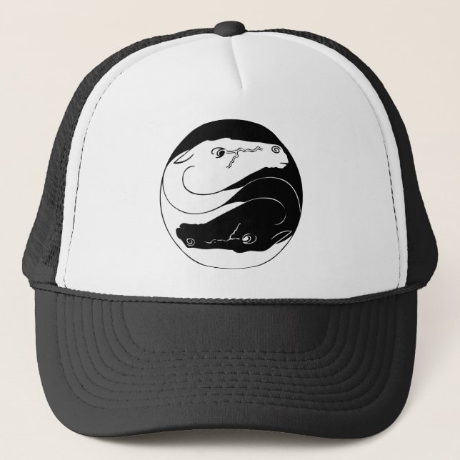 Yin Yang-hästar mössa Truckerkeps (Framsida)