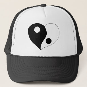 Yin Yang Heart (B/W) Keps
