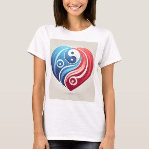 Yin Yang Heart - Harmony in Kärlek Graphic T-Shirt