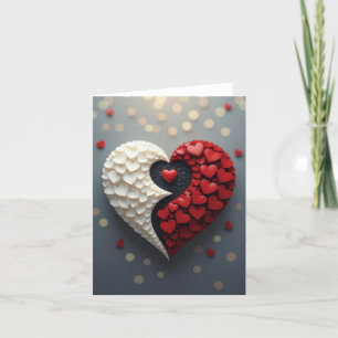 Yin-yang Heart Kärlek Romantic Card Tack Kort