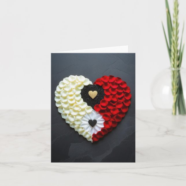 Yin-yang Heart Kärlek Romantic Card Tack Kort (Framsida)