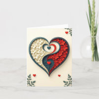 Yin-yang Heart Kärlek Romantic Card