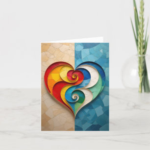 Yin-yang Heart Kärlek Romantic Card Tack Kort