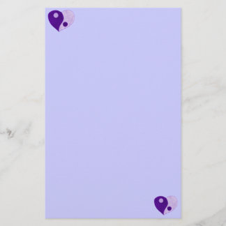 Yin Yang Heart (Lila/Lilac) Brevpapper