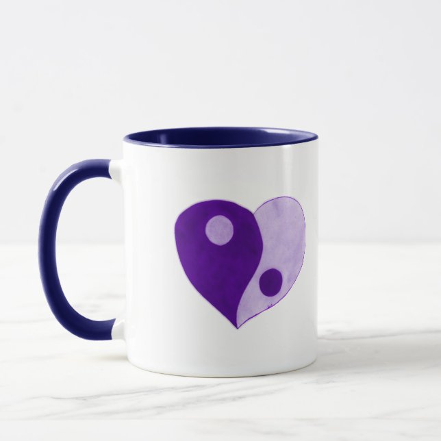Yin Yang Heart (Lila/Lilac) Mugg (Vänster)